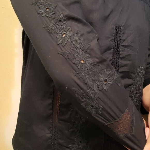 J. Crew Embroidered Top, Color Navy, Size 0P - Picture 8 of 16